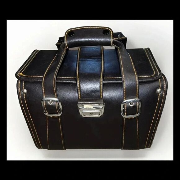 Vintage Hinomoto Brown No. 48 Japan Shoulder Strap No Key Camera Bag - Picture 1 of 11